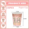 YAAVAAW Happy 18th Birthday Paper Cups Rose Gold,16Pcs Girls Birthday