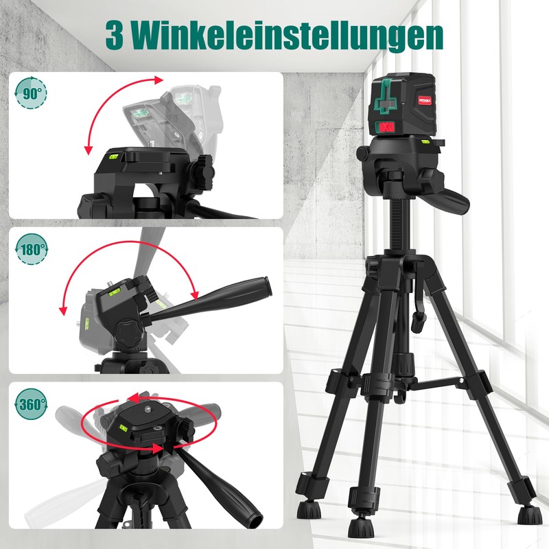 Hychika Construction Tripod for Cross Line Lasers and Leveling Devices,