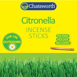 Chatsworth CH0220A Citronella Incense Sticks & Holder, Pack 30 Sticks, Brown