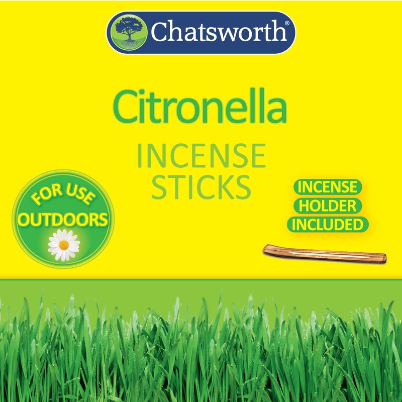 Chatsworth CH0220A Citronella Incense Sticks & Holder, Pack 30 Sticks,