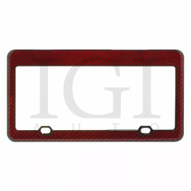 Cobra Tek 1X Universal US Standard Gloss Dark Red Carbon Fiber License Plate Frame Cover