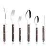 Rivet ABS Faux Wood Handle Silverware Set - 6-Piece Stainless