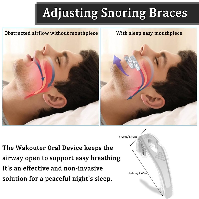 wakouter Mouth Guard, Anti-Snoring Mouthpiece, Reusable Mouth Guard for Sleeping,