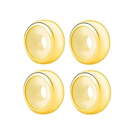 ARTCHARM Abalorio espaciador de goma de oro rosa de plata de ley 925 para pulseras de abalorios, Plata, plateado