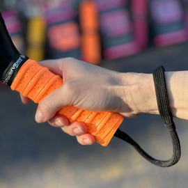 Padel Vibes® BOLD ComfortMax™ Overgrip | Perforated, Ergonomic Overgrips for Padel, Tennis, Badminton, Squash, Racketball | Sweat-Absorbing, Anti-Slip, Durable (1, Neon Orange)