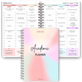 2025–2026 Academic Planner A5 – Weekly Hourly Time-Blocking Planner with Monthly & Annual Pages – Soft Touch Cover – Premium 120gsm Paper – A5 Student, Teacher Organiser Diary for Academic Year