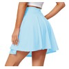 Sinono Minifalda plisada básica elástica sólida acampanada casual, Azul (Sky