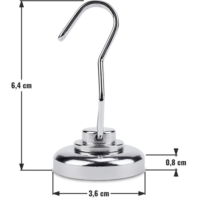 Sensei Neodymium Magnets with Rotating Hook Diameter 36 x Height