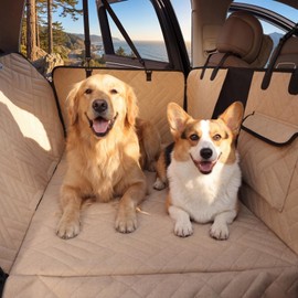 Cozila Dog Car Seat Cover for Back Seat, 900D Heavy-Duty Oxford Cloth Pet Car Seat Cover with Hard Bottom, Waterproof Dog Hammock for Car, Dog Car Seat Protector Scratch Proof Nonslip, Holds 400lbs