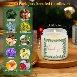 Coume 10 Set Thank You Gifts Candles Employee Appreciation Candles 3.5 oz Christmas Scented Candles Bulk Inspirational Soy Wax Jar Candle Thank You Gifts for Team Coworkers Employee Teacher Volunteers