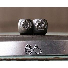 6mm Easter Bunny Rabbit and Easter Egg Metal Punch Design 2 Stamp Set - Supply Guy - CH-251260