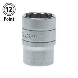 Teng Tools 1/2 Inch Drive 12 Point Regular/Shallow SAE 1-3/16 Inch Socket - M120138-C