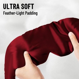 ATreebay 100% Mulberry Silk Sleep Mask, Large Eye Cover for Sleeping, Comfortable and Pressure-Free Sleeping Masks for Women Men, Completely Blackout (Wine Red)