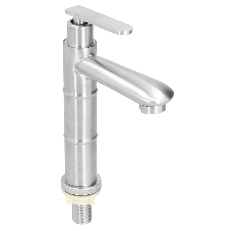 Bamboo Shape Stainless Steel Basin Faucet Cold Water Sink Faucet