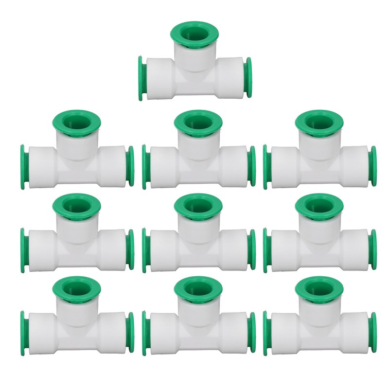 10Pcs Tee Connector 3 Way Quick Connect Push Water Pipe