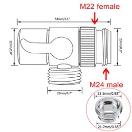 Faucet Valve Diverter Adapter Switch Faucet Adapter Sink Valve Adapter for Connecting Washing Machine Garden Hose (Male, 24mm x G1/2") Plug)