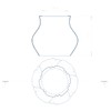 Grave Vase with Decorative Rosette Avalon (Anthracite)