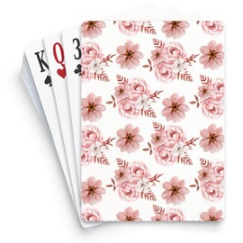 CafePress Watercolor Floral with Flowers Standard Size Playing Cards
