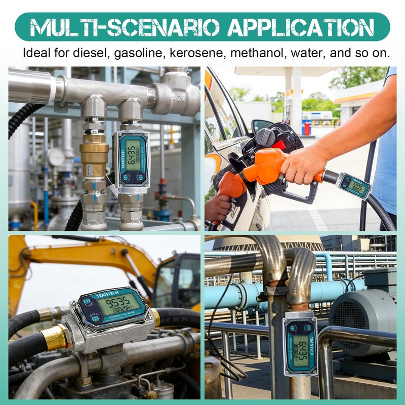 1Pack 1 in Digital Turbine Fuel Flow Meter with 3/4
