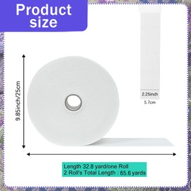 2 Roll 2 1/4 Inch Jelly Roll Batting Strip Total 150 Yard Cotton Blend Batting Strip Needle Punched Cotton Batting Roll Quilt Batting for Braided Throw Jelly Roll Rugs, Purses, Batting Strips