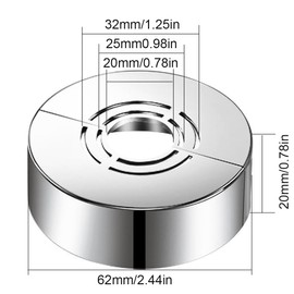 IKOPFLN Set of 4 Shower Fitting Rosette 3 Sizes in 1, Heating Pipe Rosette Pipe Cover, Heating Pipe Cover, Rosette Shower Fitting, Cover Rosette Split for Diameter 21 mm/26 mm/33 mm, a