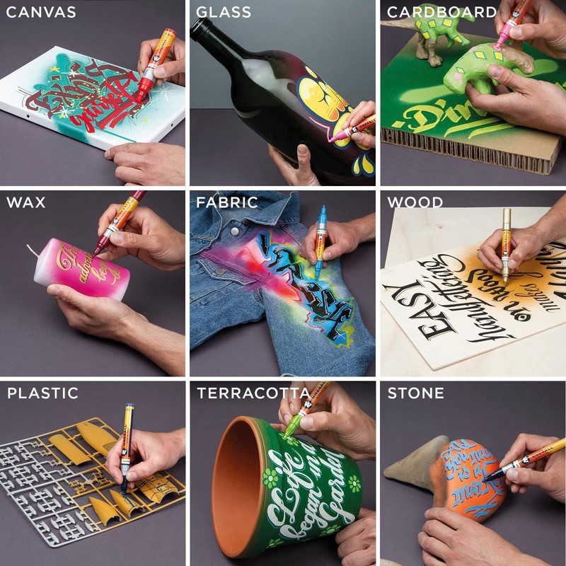 Molotow 200230 Estuche con 6 Marcadores 127Hs 2 Mm, Basic