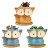 Fayemint Pack of 3 Succulent Pots, Ceramic Succulent Pots, Small