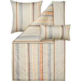 ESTELLA Bed Linen Interlock Jersey Brown/Beige/Apricot/Vanilla, Size 135 x 200 cm (40 x 80 cm)