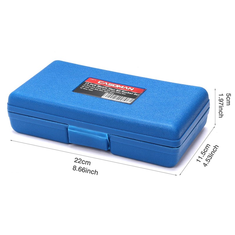 CASOMAN Hex Bit Socket Set, 13PCS Set, Metric, 2mm-14mm Hex