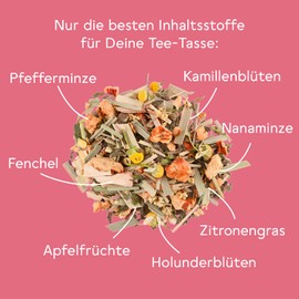 BitterLiebe® Teemanufaktur Glücksmomente Bio Kräutertee lose mit der Kraft der Bitterstoffe I Bitterkräuter, Zitronengras, Pfefferminze uvm. I ca. 35 Tassen (65g)