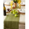DII Variegated Tabletop Collection, Table Runner, 13x72, Olive Green