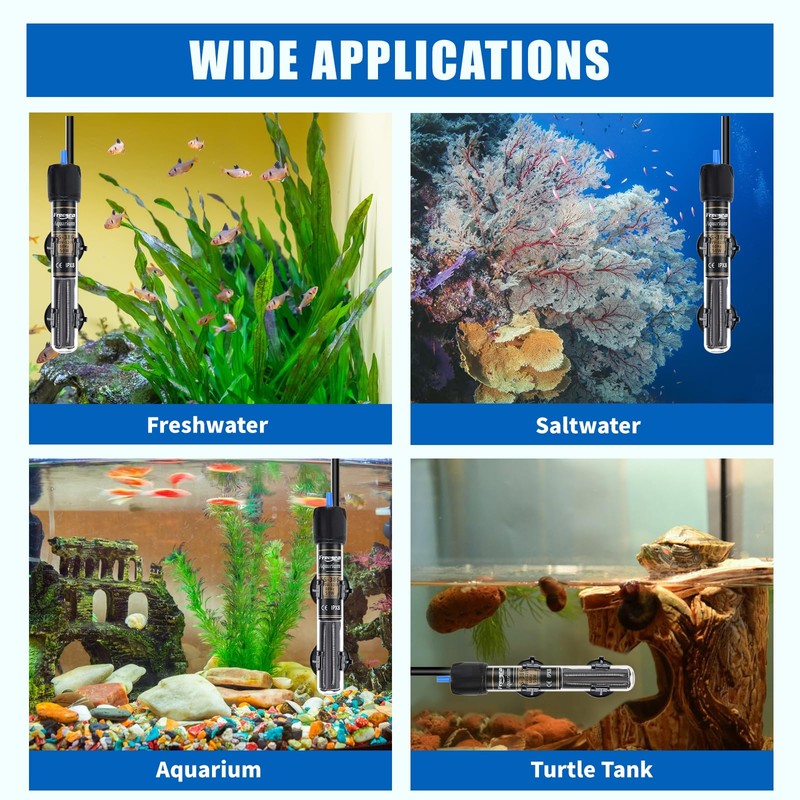 FREESEA 50 Watt Aquarium Submersible Betta Heater with Aquarium Submersible