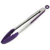Chef Craft Premium Silicone Cooking Tongs, 12 inch, Purple