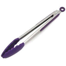 Chef Craft Premium Silicone Cooking Tongs, 12 inch, Purple