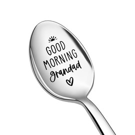 Grandpa Grandad Birthday Gifts for Granddad Papa Coffee Tea Spoon Gift for Grandpa Grandfather Retirement Gifts for Grandad Fathers Day Presents from Grandchildren Good Morning Grandad Spoon