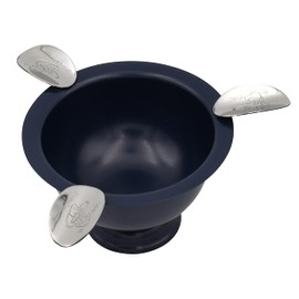 Stinky Cigar Ashtray 5"inch Round Mini Herf 3 Stirrup Rests Perfect for Personal and Puffing with Friends (Blue)