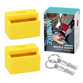 Morlike Silicone Seatbelt Secure Buckle Safety Cover Lock | Keep Children Safe in Car Seat and Prevent Kids from Accidentally Unbuckling | Buckle Guard Fits Almost Vehicles(Yellow, 2 Pack)