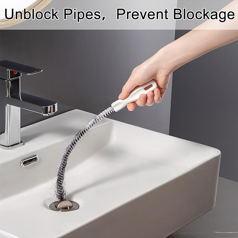 EUZUXU 3Pcs 45cm Sink Cleaning Brush, Drain Unblocker Tool Brush,