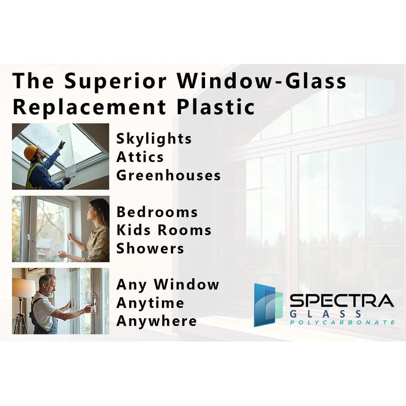 Spectra Glass Clear Polycarbonate Plastic Sheet. Stronger Than Plexiglass Sheets.