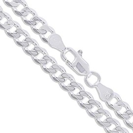Sterling Silver Men's Heavy Curb Chain 6.8mm Solid 925 Italy New Necklace 30"