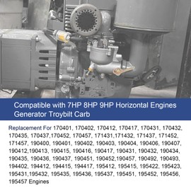 RUIANOMG 390323 Carburetor Replacement For 394228 398170 194412 190432 190402 195422 170401 7HP 8HP 9HP Horizontal Engines Generator Troybilt Carb, Include Air Filter