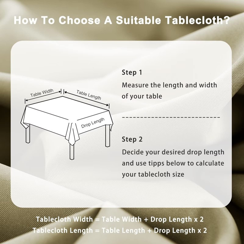 DWCN Table Cloth Wipeable Tablecloths Wipe Clean Tablecloth Rectangular Khaki