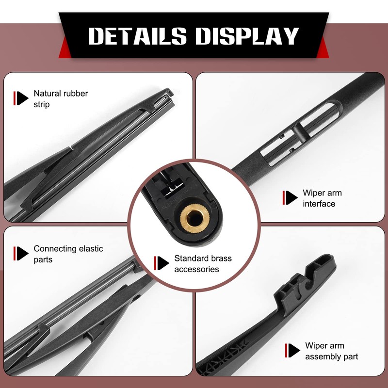 OTUAYAUTO Rear Windshield Wiper Arm Blade Set - Replacement for