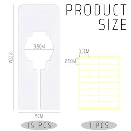 15 Pieces Wardrobe Shelf Divider, 1 Piece Blank Sticker White Rectangular Hanger Divider Clothes Size Sorting Colour