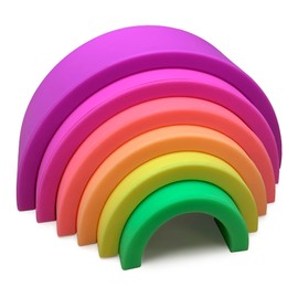 ANPEI Lelolo Silicone Baby to Toddler Rainbow Stacking Toy Silicone | from 0+ Months | Small