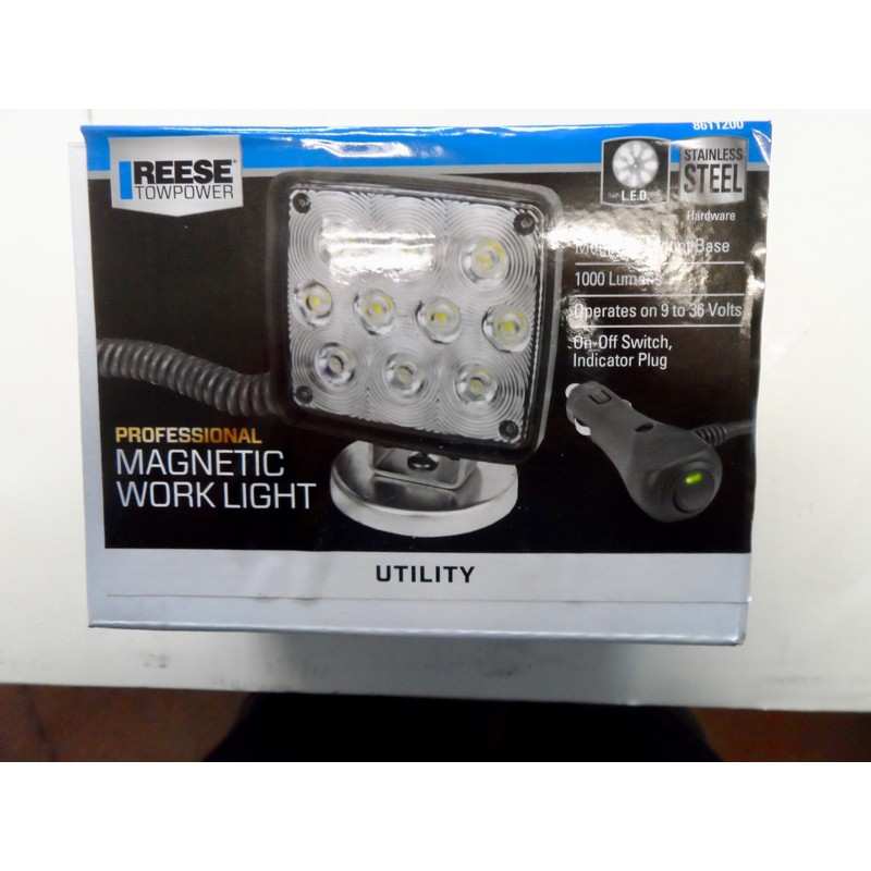 Reese Towpower 8611200 Professional Series Rectangular Magnetic Mount Work Light
