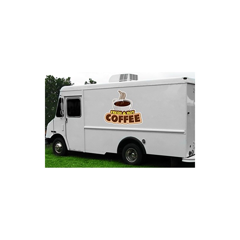 Fresh HOT Coffee 16" Concession Decal Sign cart Trailer Stand