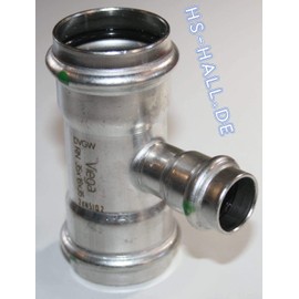 Viega T-Piece Stainless Steel Fitting 35 x 18 x 35 Stainless Steel Press Fitting