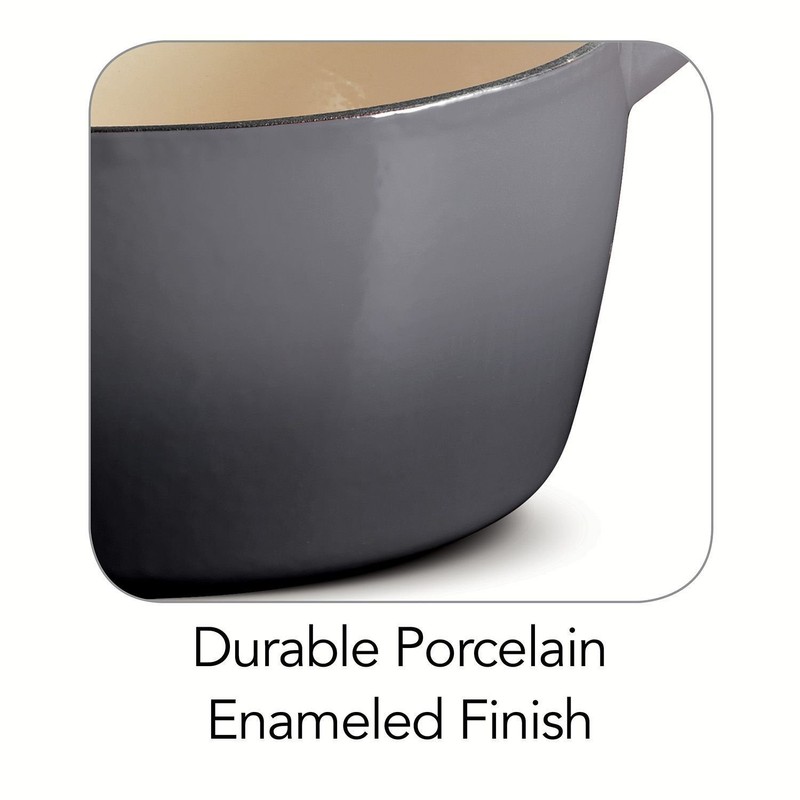 Tramontina 6.5 Qt Round Dutch Oven Shadow Gray Enameled Cast