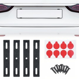 OPVYAEU Set of 4 Number Plate Holders, Invisible Frameless Number Plate Holder, Number Plate Holder Set for 2 Number Plates, Number Plate Panels for 110 mm Number Plate Frame, Not for Austria